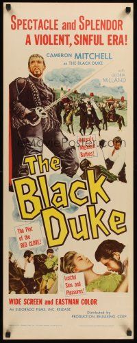 6k202 BLACK DUKE insert '64 cool artwork of Cameron Mitchell in the title role!