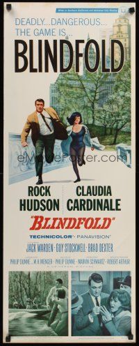 6k210 BLINDFOLD insert '66 Rock Hudson, Claudia Cardinale, greatest security trap ever devised!