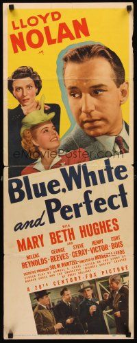6k217 BLUE, WHITE & PERFECT insert '41 Lloyd Nolan as Detective Michael Shayne, Mary Beth Hughes