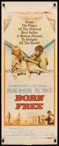 6k222 BORN FREE insert '66 great image of Virginia McKenna & Bill Travers with Elsa the lioness!