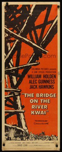 6k234 BRIDGE ON THE RIVER KWAI pre-awards insert '58 William Holden, Alec Guinness, Lean classic!