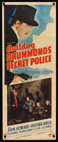 6k237 BULLDOG DRUMMOND'S SECRET POLICE insert '39 cool silhoutte of detective John Howard!