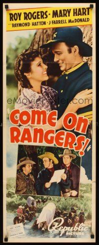 6k256 COME ON RANGERS insert '38 romantic close up of Roy Rogers in uniform with Mary Hart!