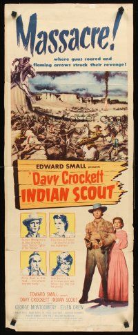 6k276 DAVY CROCKETT INDIAN SCOUT insert '49 George Montgomery, guns roared & arrows struck revenge!