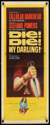 6k290 DIE DIE MY DARLING insert '65 Tallulah Bankhead, great artwork of stabbing scissors, Fanatic