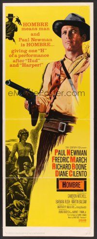 6k375 HOMBRE insert '66 best full-length image of Paul Newman pointing gun, Martin Ritt!