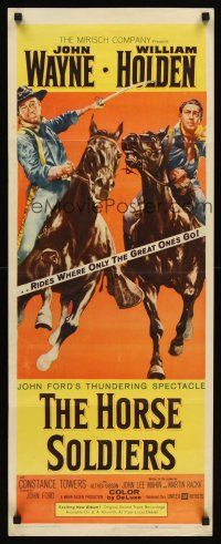 6k380 HORSE SOLDIERS insert '59 art of U.S. Cavalrymen John Wayne & William Holden, John Ford