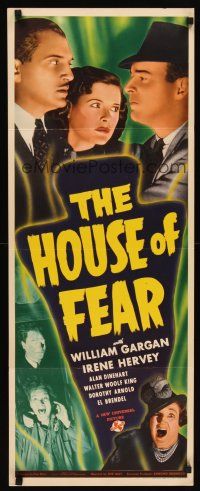 6k386 HOUSE OF FEAR insert '39 William Gargan, Irene Hervey, Alan Dinehart!