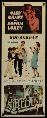 6k388 HOUSEBOAT insert '58 Cary Grant & beautiful Sophia Loren with children!