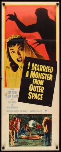 6k398 I MARRIED A MONSTER FROM OUTER SPACE insert '58 image of Gloria Talbott & monster shadow!