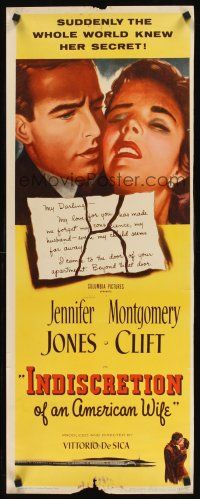 6k413 INDISCRETION OF AN AMERICAN WIFE insert '54 Vittorio De Sica, Jennifer Jones, Montgomery Clift