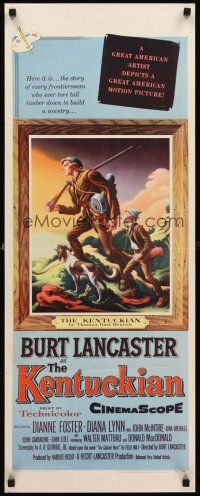 6k444 KENTUCKIAN insert '55 art of star & director Burt Lancaster with frontier family!