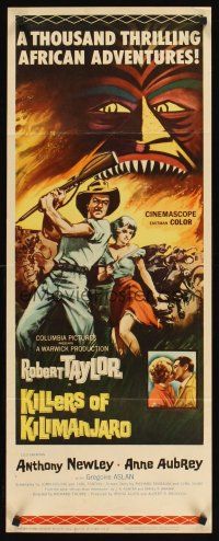 6k446 KILLERS OF KILIMANJARO insert '60 art of Robert Taylor in Africa's most savage mountains!