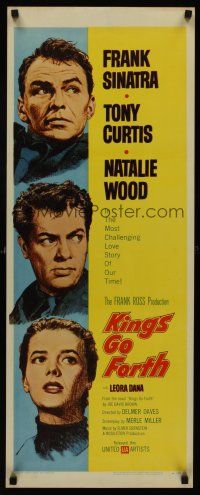 6k451 KINGS GO FORTH insert '58 artwork portraits of Frank Sinatra, Tony Curtis & Natalie Wood!