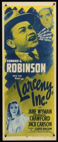 6k465 LARCENY INC. insert R56 Edward G. Robinson will steal the gold right out of your teeth!