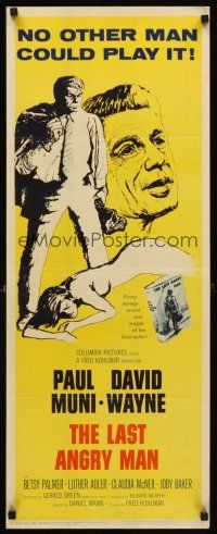 6k466 LAST ANGRY MAN insert '59 Paul Muni is a dedicated doctor from the slums exploited by TV!