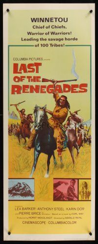 6k472 LAST OF THE RENEGADES insert '66 Lex Barker, Pierre Brice, cool Native American art!