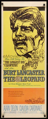 6k479 LEOPARD insert '63 Luchino Visconti's Il Gattopardo, cool art of Burt Lancaster!