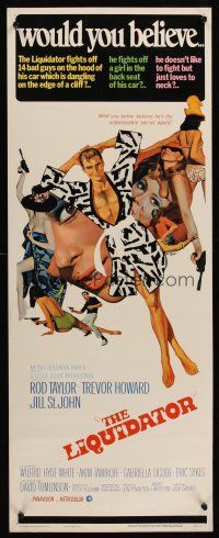 6k487 LIQUIDATOR insert '66 artwork of Rod Taylor & sexy spy babes by Bob Peak!