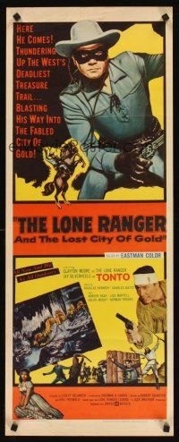 6k495 LONE RANGER & THE LOST CITY OF GOLD insert '58 masked hero Clayton Moore & Jay Silverheels!