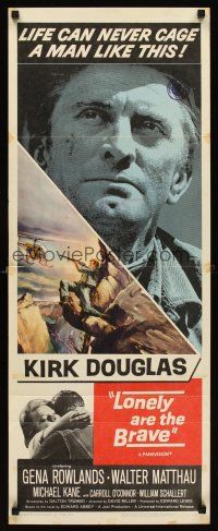 6k496 LONELY ARE THE BRAVE insert '62 Kirk Douglas classic, who was strong enough to tame him?