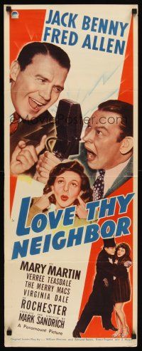 6k504 LOVE THY NEIGHBOR insert '40 Mary Martin between Jack Benny fighting with Fred Allen!
