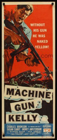 6k505 MACHINE GUN KELLY insert '58 cool art of Charles Bronson w/gun, Roger Corman, AIP!