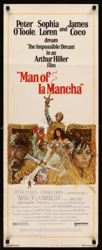 6k517 MAN OF LA MANCHA insert '72 Peter O'Toole, Sophia Loren, cool Ted CoConis art!
