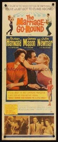 6k524 MARRIAGE-GO-ROUND insert '60 Newmar wants to borrow Susan Hayward's husband James Mason!