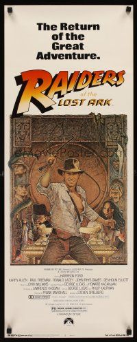 6k613 RAIDERS OF THE LOST ARK insert R82 great art of adventurer Harrison Ford by Richard Amsel!