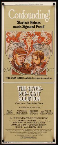 6k647 SEVEN-PER-CENT SOLUTION insert '76 Alan Arkin, Robert Duvall, Redgrave, great Struzan art!