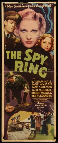 6k678 SPY RING insert '38 Joseph Lewis directed, William Hall, pretty Jane Wyman, espionage!