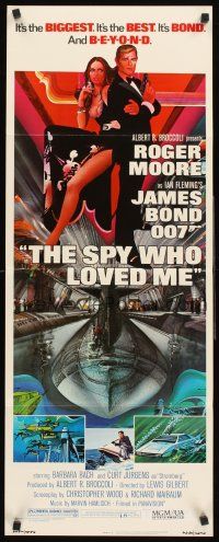 6k679 SPY WHO LOVED ME insert '77 great art of Roger Moore as James Bond 007 by Bob Peak!