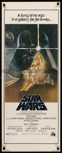 6k685 STAR WARS insert '77 George Lucas classic sci-fi epic, great different art by Tom Jung!
