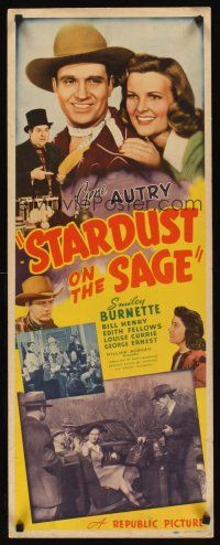 6k687 STARDUST ON THE SAGE insert '42 singing cowboy Gene Autry w/pretty Edith Fellows!