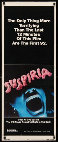 6k699 SUSPIRIA insert '77 classic Dario Argento horror, cool close up screaming mouth image!