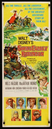 6k701 SWISS FAMILY ROBINSON insert '60 John Mills, Walt Disney family fantasy classic!
