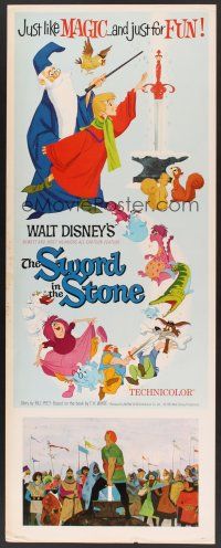 6k702 SWORD IN THE STONE insert '64 Disney's cartoon story of young King Arthur & Merlin the Wizard!