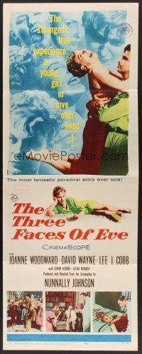 6k715 THREE FACES OF EVE insert '57 David Wayne, Joanne Woodward has multiple personalities!