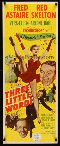 6k716 THREE LITTLE WORDS insert '50 art of Fred Astaire, Red Skelton & sexy dancing Vera-Ellen!