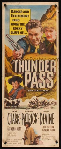 6k722 THUNDER PASS insert '54 Dane Clark, Dorothy Patrick, one man defies the Kiowa & Comanche!