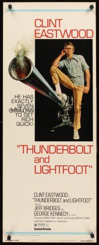 6k723 THUNDERBOLT & LIGHTFOOT style C insert '74 art of Clint Eastwood with HUGE gun by McGinnis!