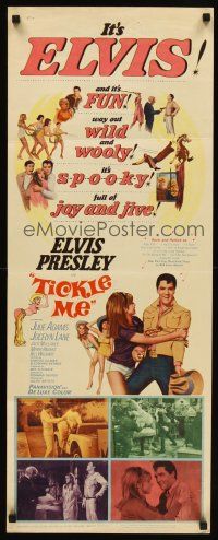 6k724 TICKLE ME insert '65 great c/u image of Elvis Presley full-length sexy Julie Adams!
