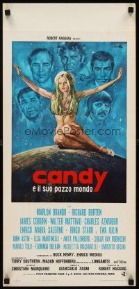 6k016 CANDY Italian locandina '70 Marlon Brando, Ringo Starr, Walter Matthau, Ciriello art!