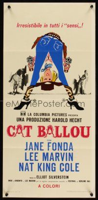 6k019 CAT BALLOU Italian locandina '65 classic sexy cowgirl Jane Fonda, Lee Marvin, great artwork!