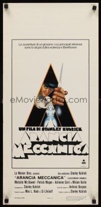 6k021 CLOCKWORK ORANGE Italian locandina R70s Kubrick classic, Castle art of Malcolm McDowell!
