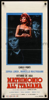6k065 MARRIAGE ITALIAN STYLE Italian locandina '64 de Sica's Matrimonio all'Italiana, Sophia Loren