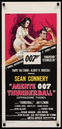 6k107 THUNDERBALL Italian locandina R80s art of Sean Connery as James Bond 007 by Averado Ciriello
