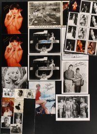 6m002 LOT OF 32 SIGNED STILLS '70s-80s including mostly naked Scream Queens!