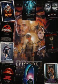 6m052 LOT OF 38 UNFOLDED HORROR/SCI-FI ONE-SHEETS '78 - '98 Star Wars Episode I + more!